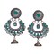Indian Oxidized Jhumka Earrings for Women - Indian Oxidized Bell Jhumki Ethnic Floral Chandbali Earrings Faux Pearls Bollywood Style Floral Dangle Earring Jewelry for Bride Gift for Her